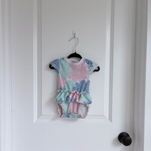 🌊Ruffle Butts Pastel Petals Peplum One Piece Swimsuit